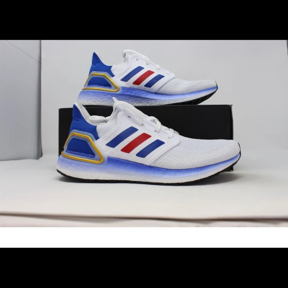 Adidas Shoes | Adidas Ultraboost 20 Royal Blue Scarlet Cloud White FY9039 used Good Condition | Color: Blue/White | Size: 9 | Franzmejia's Closet
